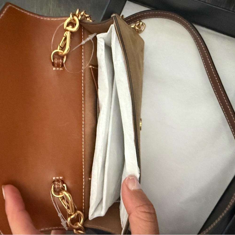 Ralph Lauren Tan and Brown Mini Chain Crossbody - Picture 3 of 8